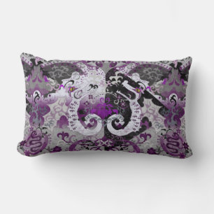 Demisexual Dragon Damask - Pride Flag Colours Lumbar Cushion