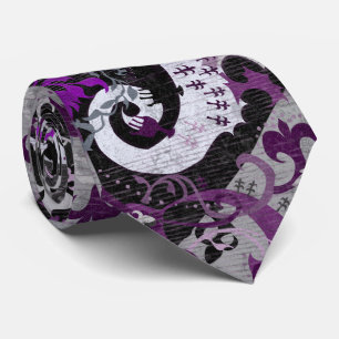 Demisexual Dragon Damask - Pride Flag Colours Tie