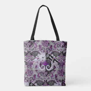 Demisexual Dragon Damask - Pride Flag Colours Tote Bag