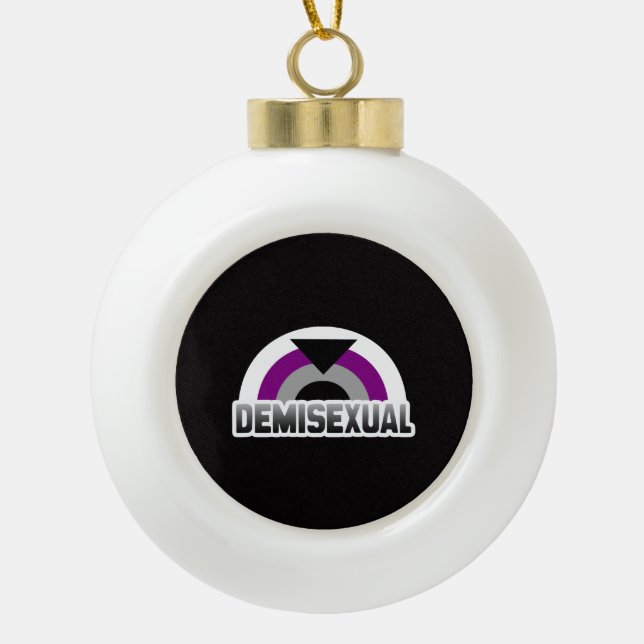 Demisexual Pride Ceramic Ball Christmas Ornament (Front)