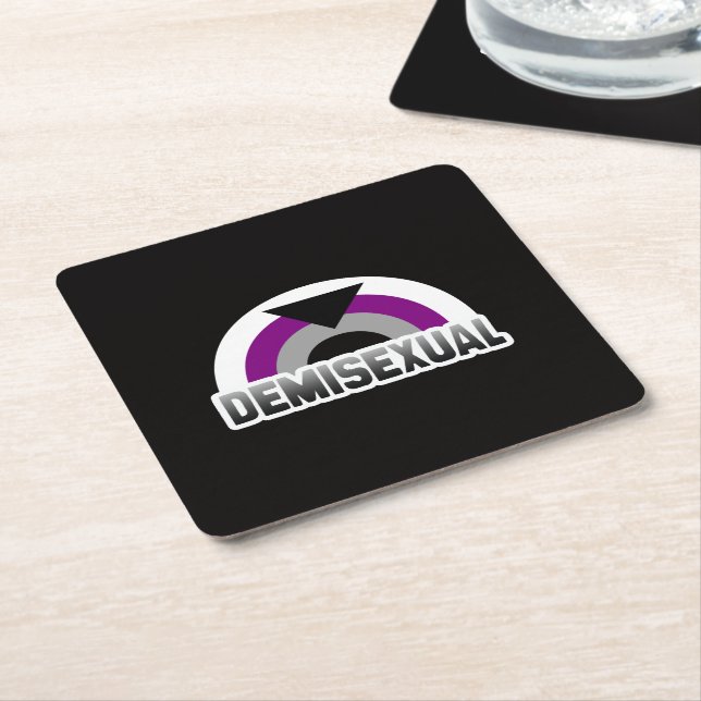 Demisexual Pride Square Paper Coaster (Angled)