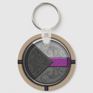 Demisexual  Wax Seal Symbol in Pride Flag Colours Key Ring