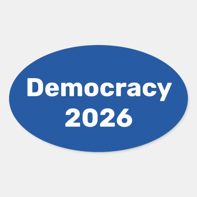 Democracy 2026 Midterm Election Oval Sticker (Front)