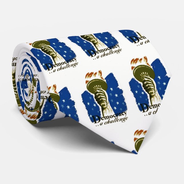 Democracy A Challenge, Poster with Liberty's Torch Tie (Rolled)