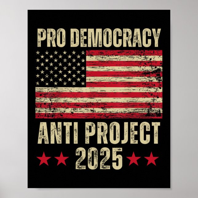 Democracy Anti Project 2025 Stop Project 2025 Anti Poster (Front)