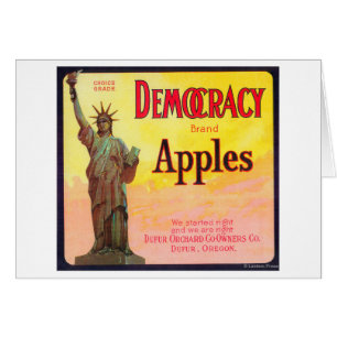 Democracy Apple Crate LabelDufur, OR