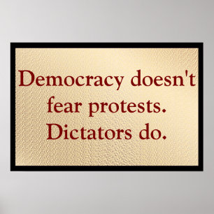 Democracy Doesn't Fear Protests Poster