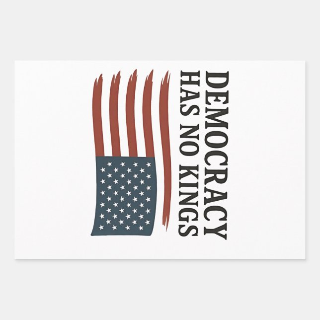 Democracy Has No King Anti Trump USA  Wrapping Paper Sheet (Front)