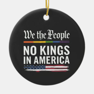 Democracy Has no King Librety Status USA  Ceramic Ornament
