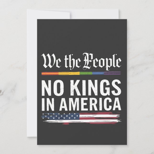 Democracy Has no King Librety Status USA  Invitation (Front)