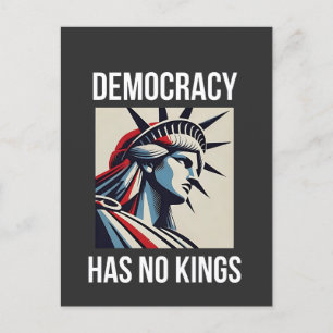 Democracy Has no King Librety Status USA  Invitation Postcard