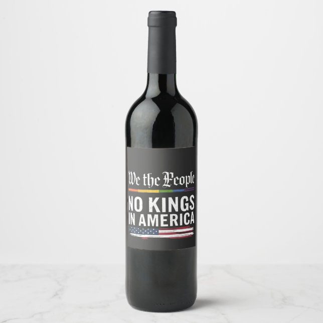 Democracy Has no King Librety Status USA  Wine Label (Front)