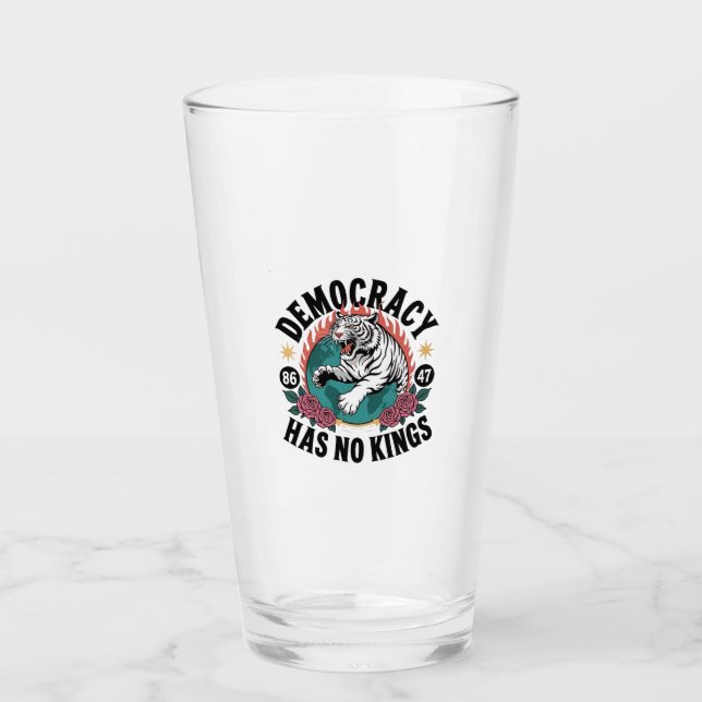 Democracy Has No Kings 86 47 Tiger Glass (Front)