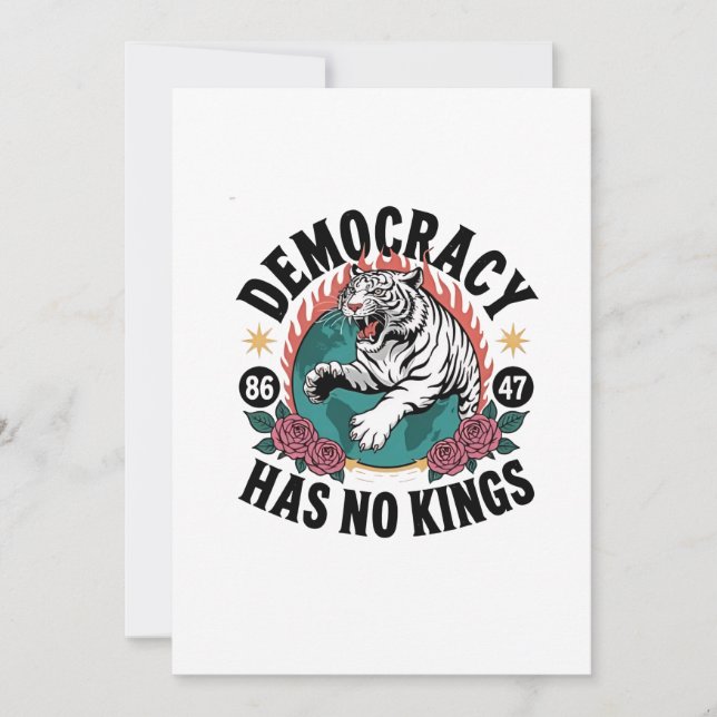 Democracy Has No Kings 86 47 Tiger Invitation (Front)