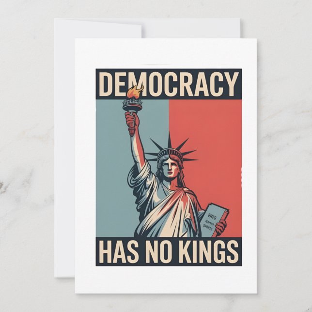 Democracy Has No Kings Liberity Status American Thank You Card (Front)
