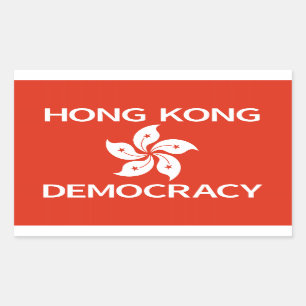Democracy Hong Kong Flag Rectangular Sticker