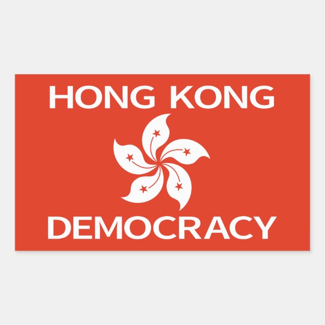 Democracy Hong Kong Orchid Flag Rectangular Sticker (Front)
