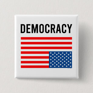 Democracy In Distress 15 Cm Square Badge