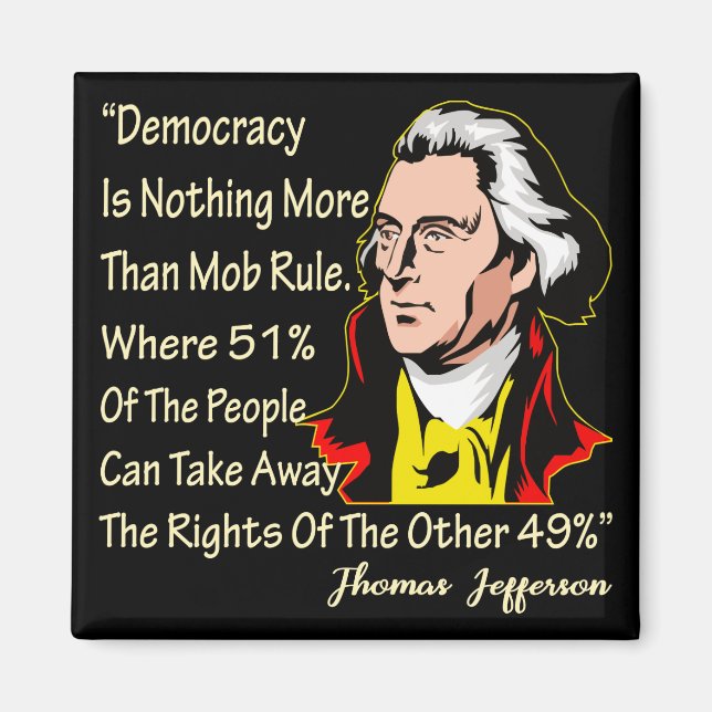 Democracy Is Nothing More Than Mob Rule Where 51% Magnet (Front)