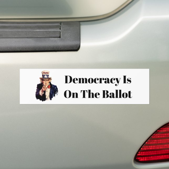 Democracy is on the Ballot 2026 Bumper Sticker (On Car)