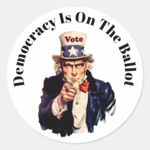 Democracy is on the Ballot 2026 Classic Round Sticker