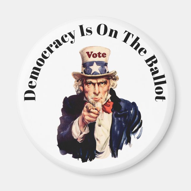 Democracy is on the Ballot 2026 Magnet (Front)