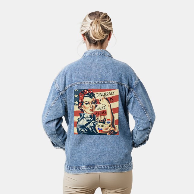 Democracy/ Protect It Denim Jacket (Model)