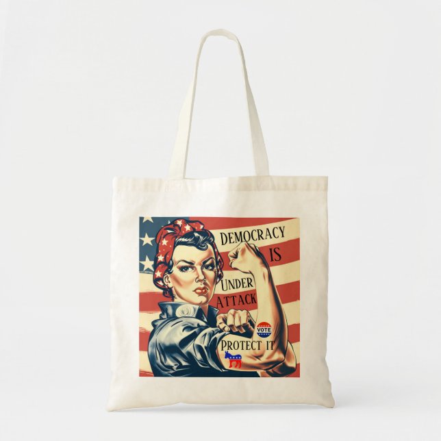 Democracy/ Protect It Tote Bag (Front)