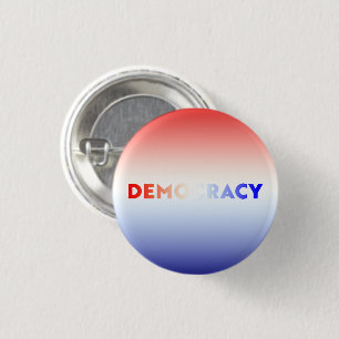 Democracy red white and blue gradient patriotic 3 cm round badge