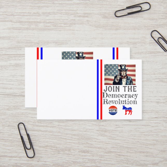 Democracy Revolution Business Card (Front/Back In Situ)