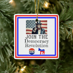Democracy Revolution Ceramic Ornament
