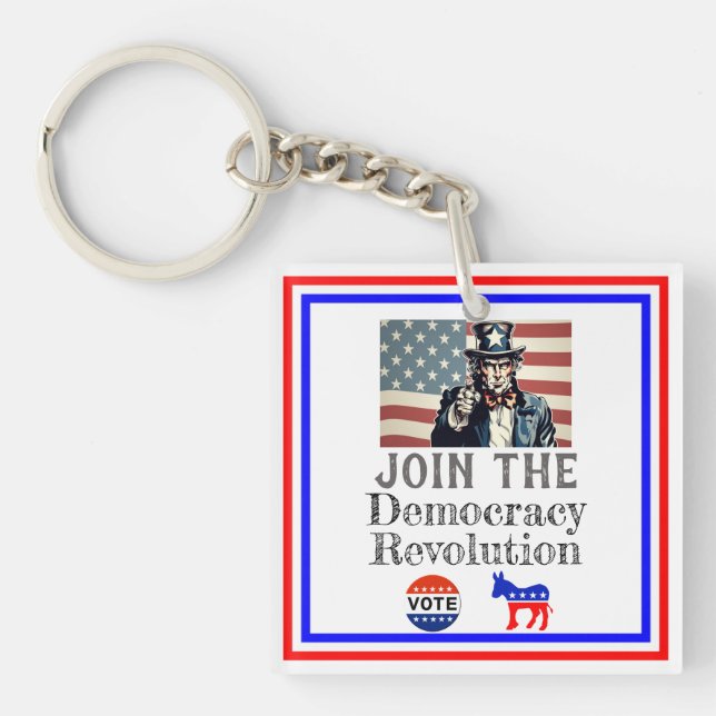 Democracy Revolution Keychain (Front)