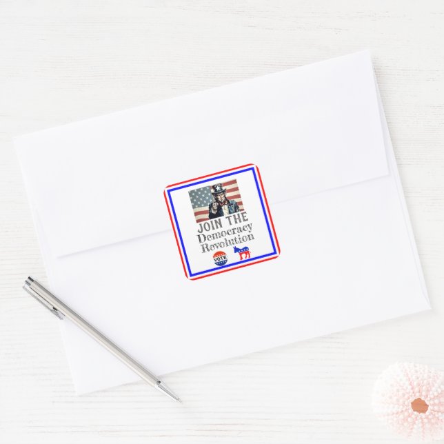 Democracy Revolution Sticker (Envelope)