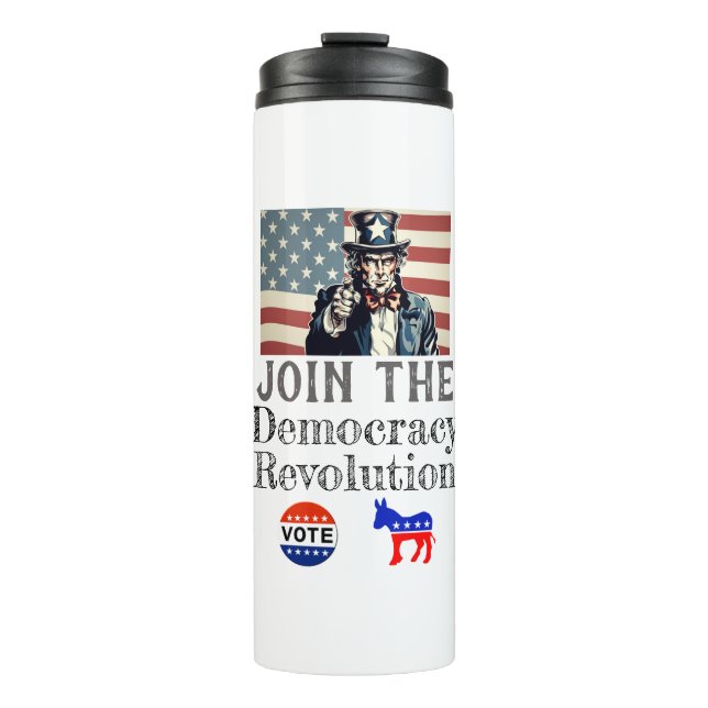 Democracy Revolution Thermal Tumbler (Front)