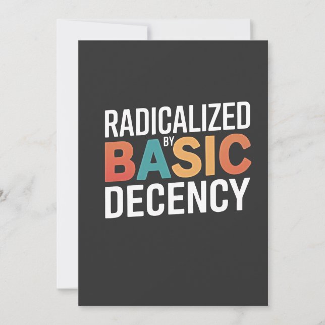 Democracy Social Radicalised By Basic Decency Invitation (Front)