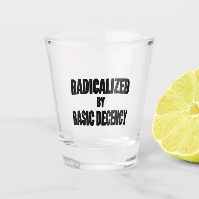Democracy Social Radicalised By Basic Decency   Shot Glass (Front)