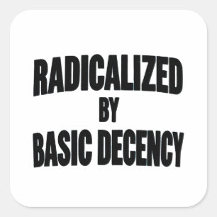 Democracy Social Radicalised By Basic Decency Square Sticker