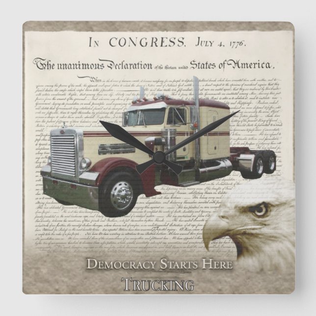 Democracy Square Wall Clock (Front)