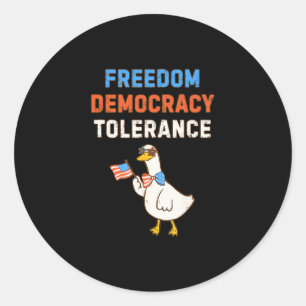 Democracy Tolerance Anti Trump July Four Independe Classic Round Sticker