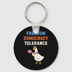 Democracy Tolerance Anti Trump July Four Independe Key Ring
