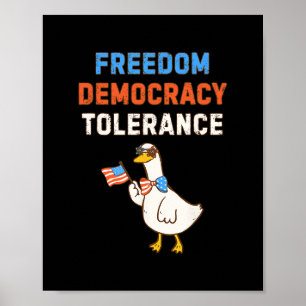 Democracy Tolerance Anti Trump July Four Independe Poster