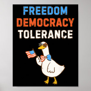 Democracy Tolerance Anti Trump July Four Independe Poster