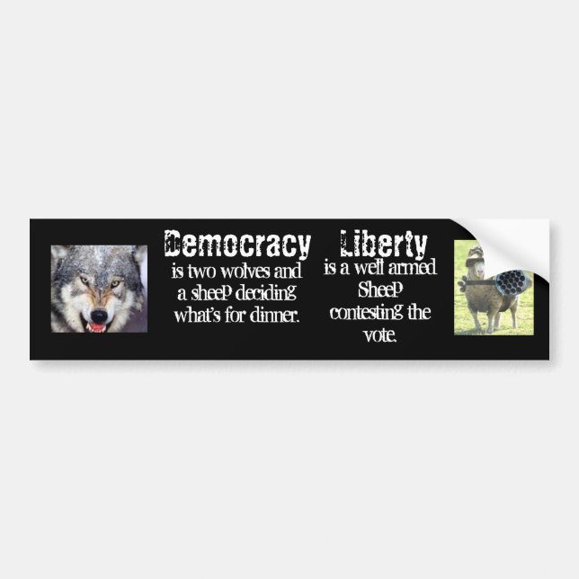Democracy versus Liberty Bumper Sticker (Front)