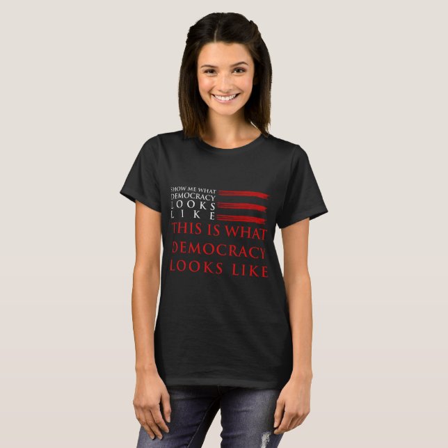 Democracy Women’s Basic Dark T-Shirt (Front Full)