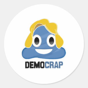 DEMOCRAP EMOJI - -  CLASSIC ROUND STICKER