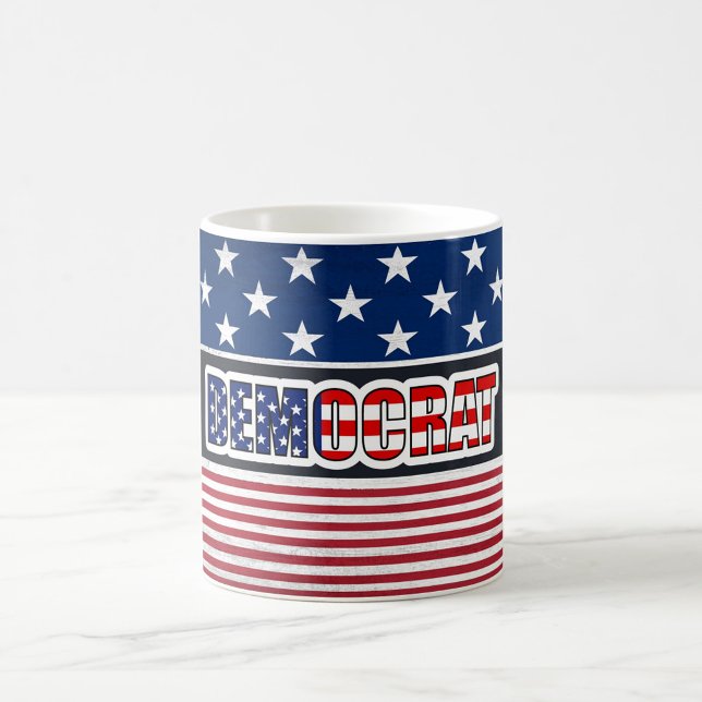 Democrat America Flag Style  Coffee Mug (Democrat America Flag Colors Coffee Mug!)
