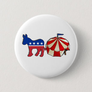 Democrat Circus Donkey 6 Cm Round Badge