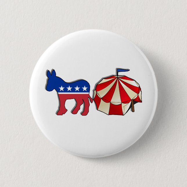 Democrat Circus Donkey 6 Cm Round Badge (Front)