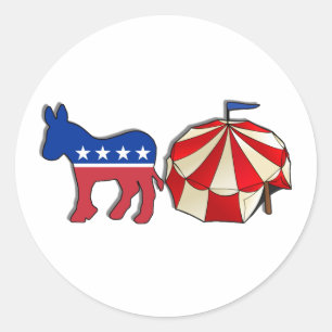 Democrat Circus Donkey Classic Round Sticker