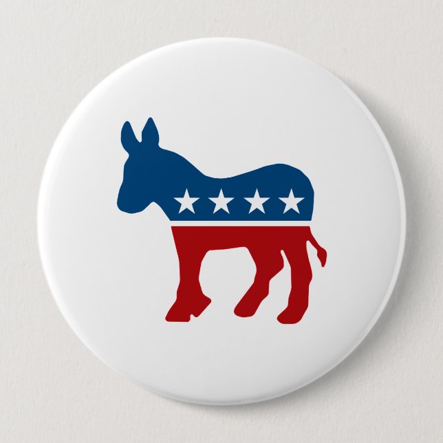 Democrat Donkey 10 Cm Round Badge (Front)